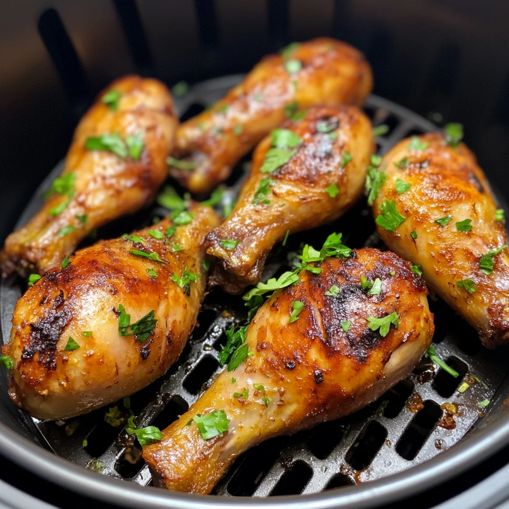 6 drumsticks in een airfryer.