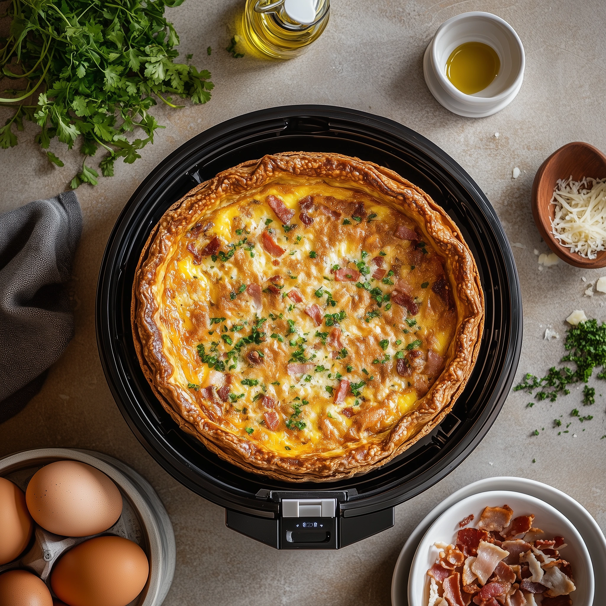 Quiche in een airfryer.