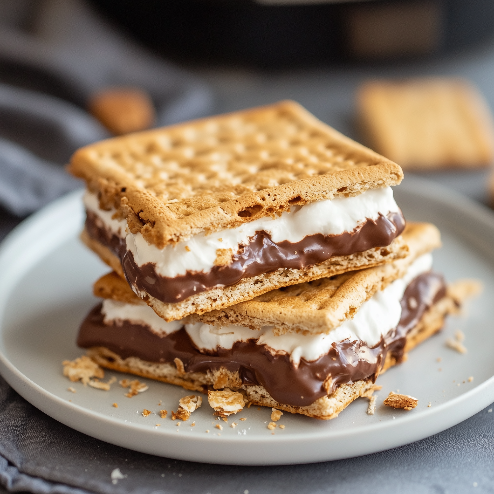 Smores op een bord, bereidt in de airfryer