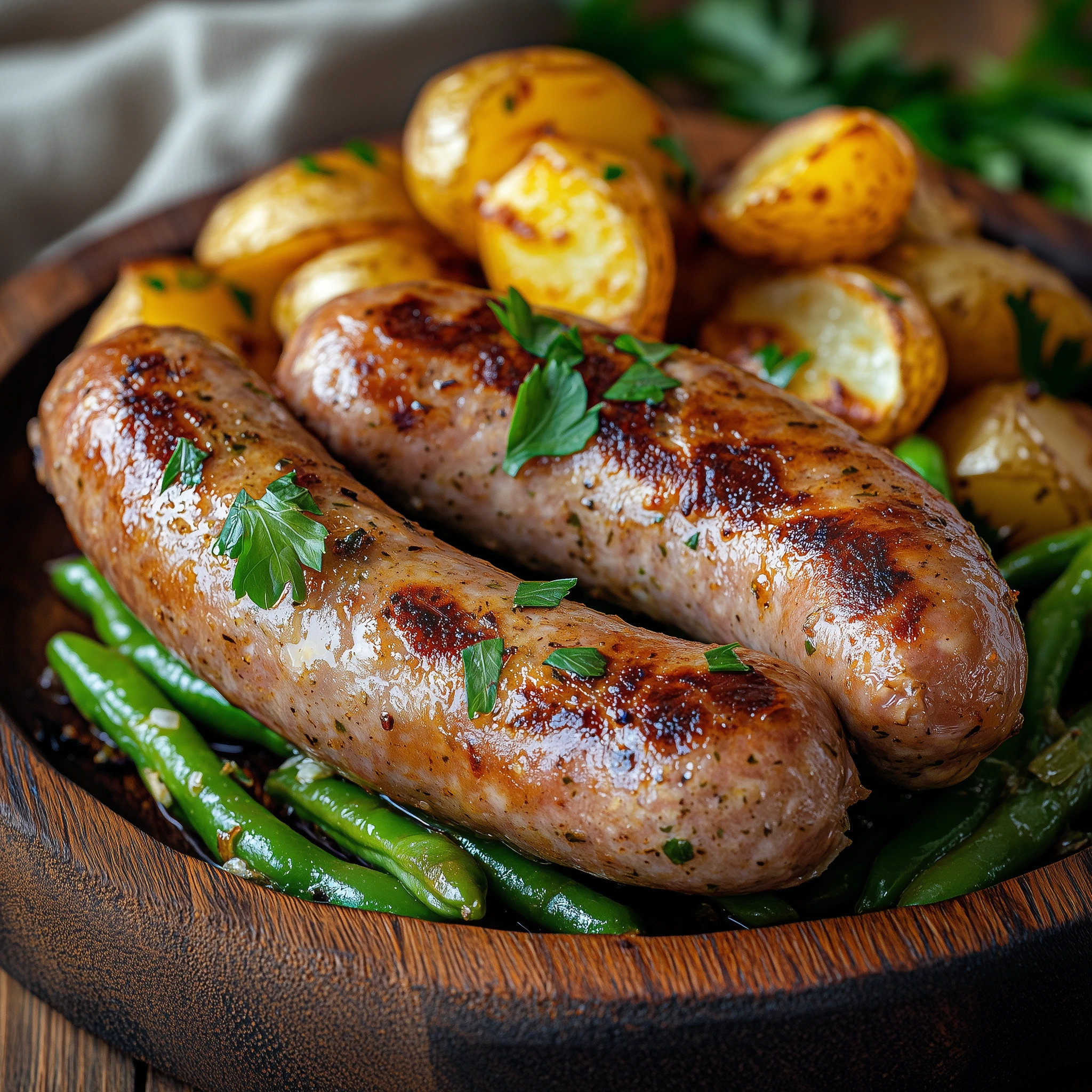 2 varkenssaucijzen uit de airfryer